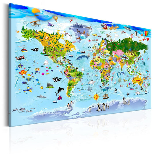 Canvas Print - Children's Map: Colourful Travels - www.trendingbestsellers.com
