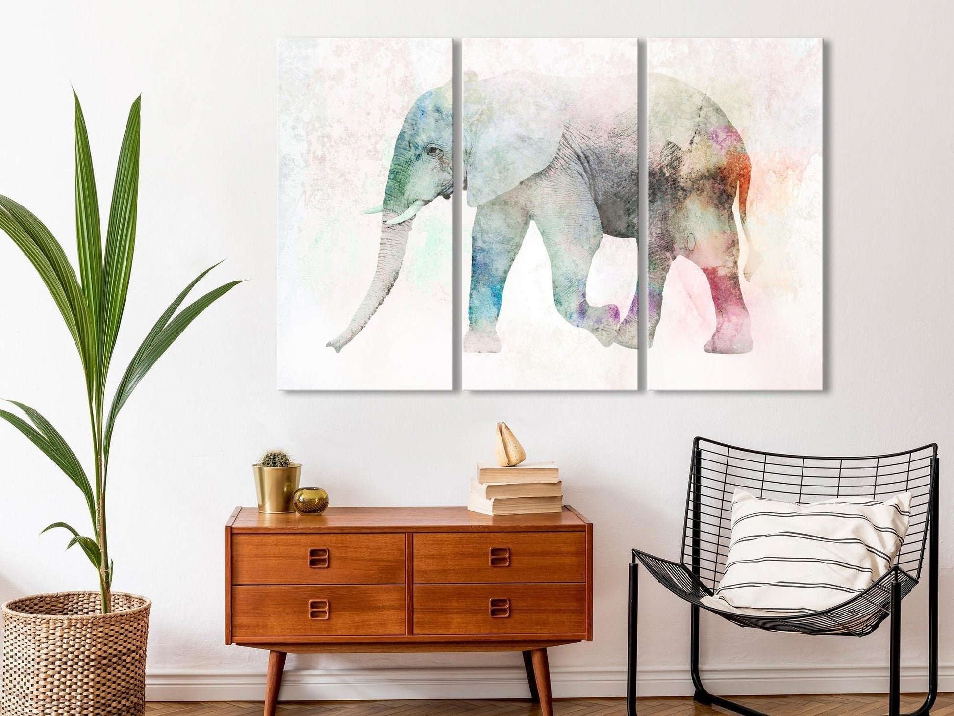 Canvas Print - Painted Elephant (3 Parts) - www.trendingbestsellers.com