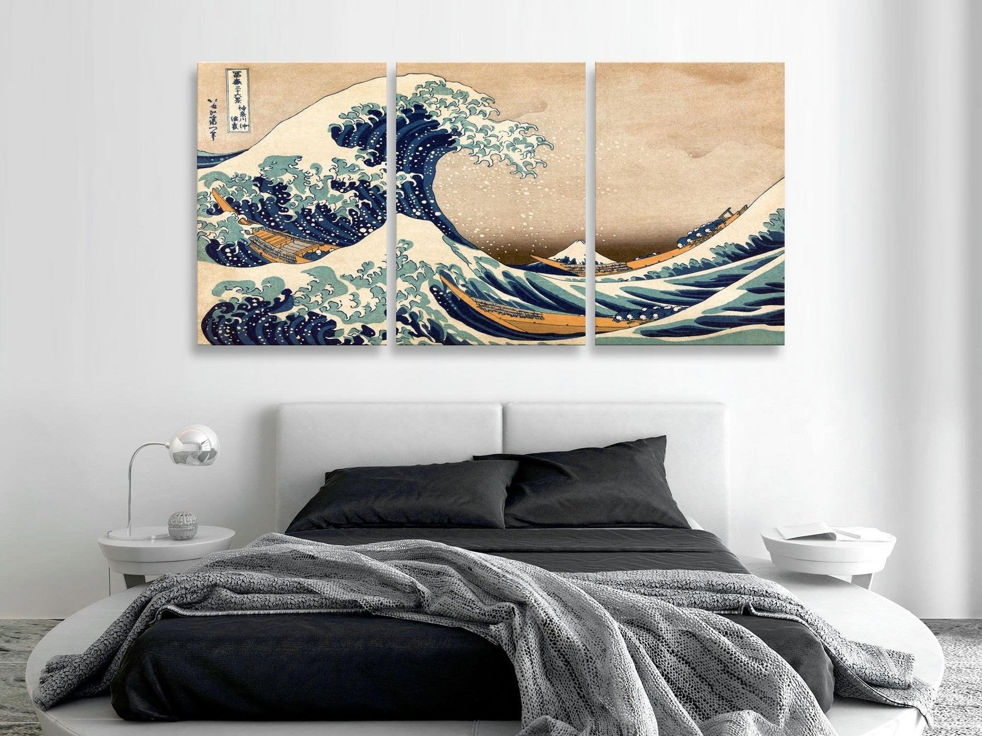 Canvas Print - The Great Wave off Kanagawa (3 Parts) - www.trendingbestsellers.com