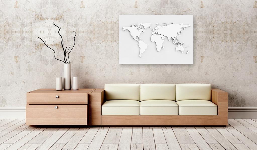 Decorative Pinboard - Monochromatic World [Cork Map] - www.trendingbestsellers.com