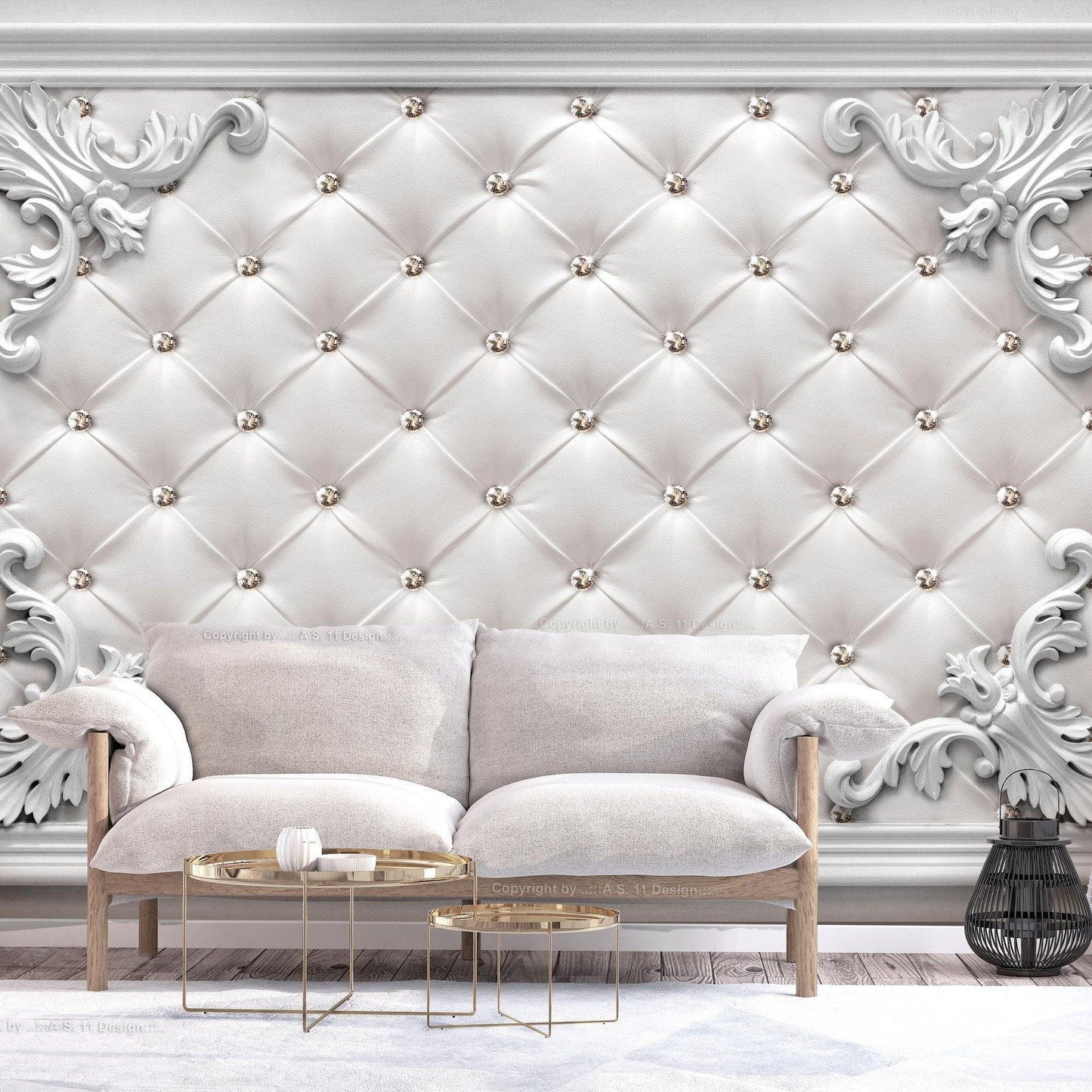 Peel and stick wall mural - Quilted Leather - www.trendingbestsellers.com