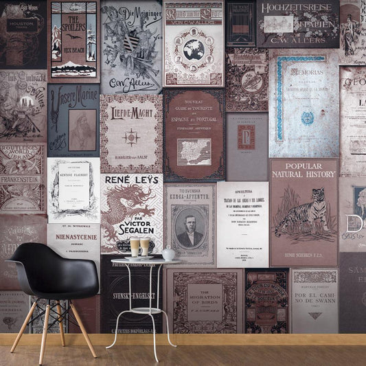 Peel and stick wall mural - Retro Style: Books - www.trendingbestsellers.com