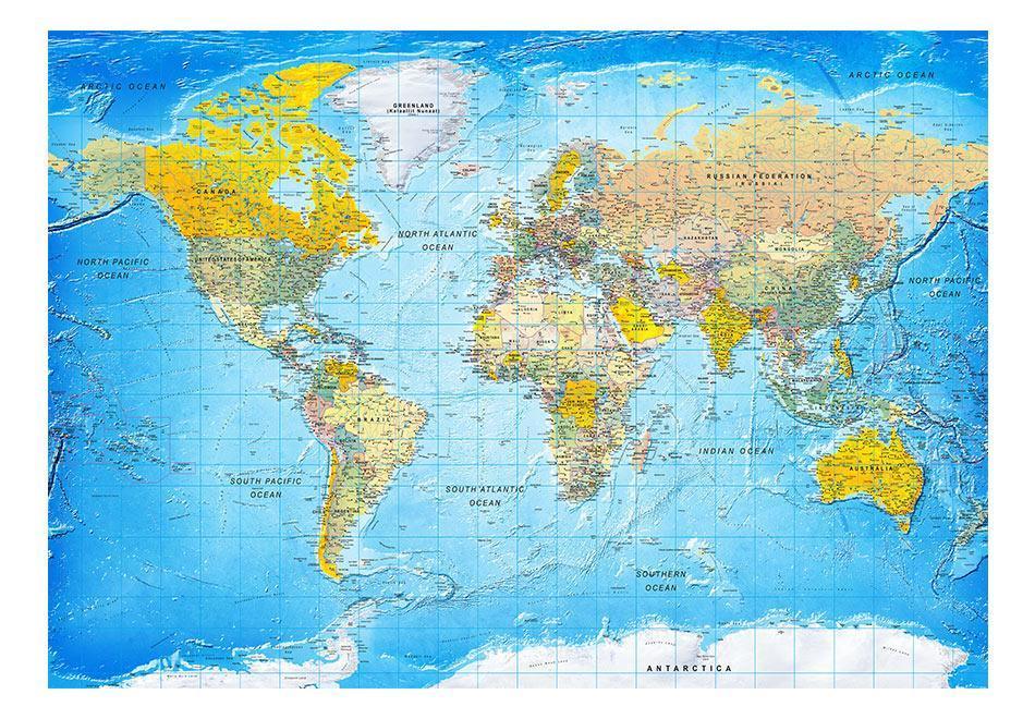 Peel and stick wall mural - World Classic Map - www.trendingbestsellers.com