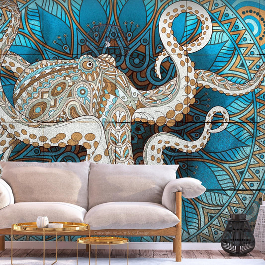 Peel and stick wall mural - Zen Octopus - www.trendingbestsellers.com