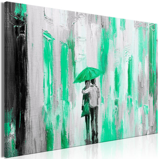 Canvas Print - Umbrella in Love (1 Part) Wide Green - www.trendingbestsellers.com