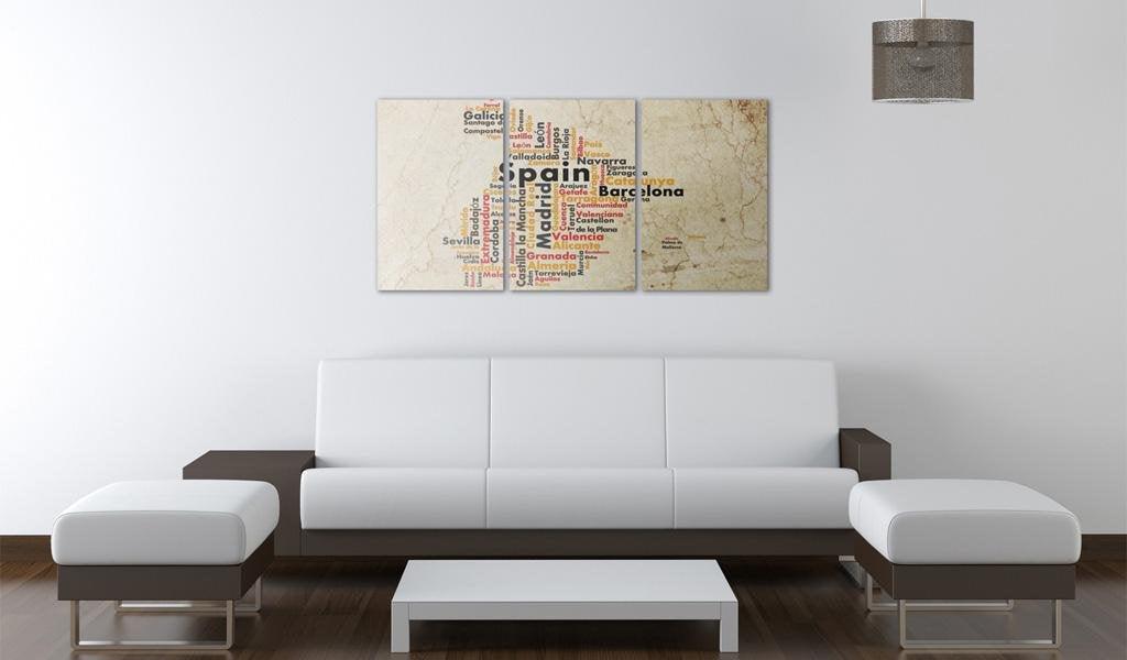 Canvas Print - Spain: text map in colors of national flag - www.trendingbestsellers.com