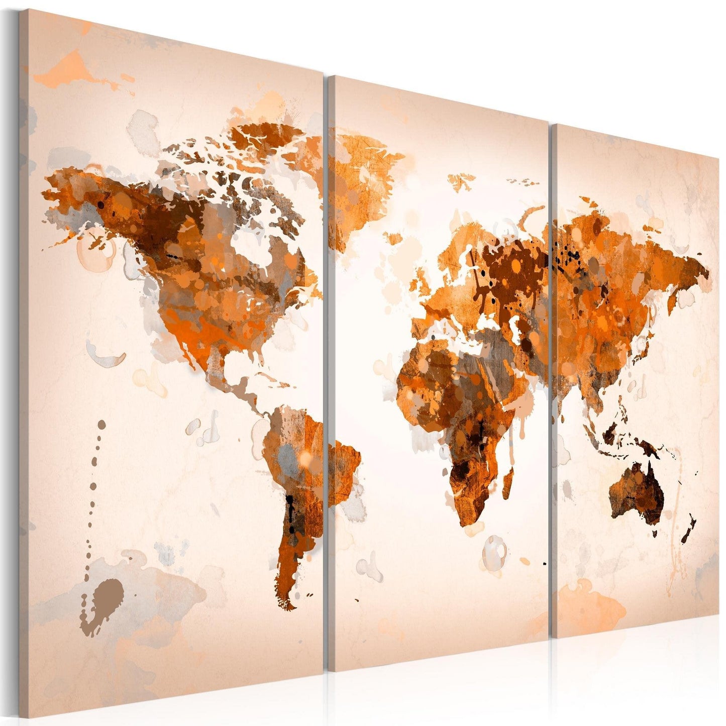 Canvas Print - Map of the World - Desert storm - triptych - www.trendingbestsellers.com