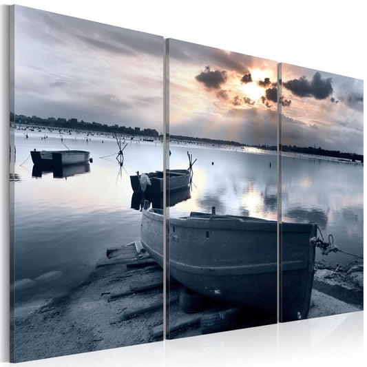 Canvas Print - A small boat by a lake - www.trendingbestsellers.com