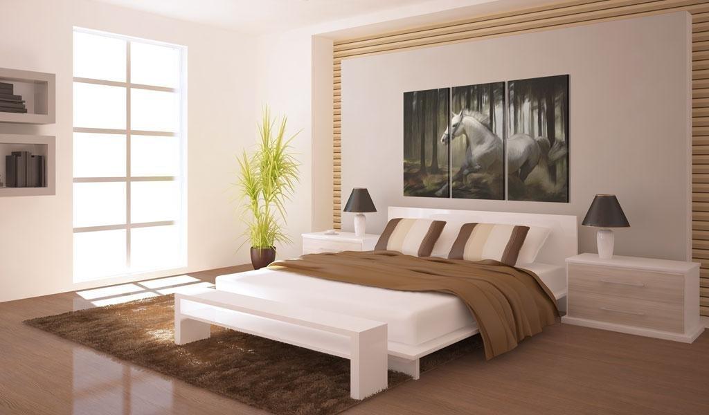 Canvas Print - A white horse in the midst of the trees - www.trendingbestsellers.com