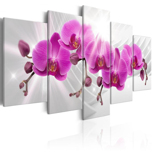 Canvas Print - Abstract Garden: Pink Orchids - www.trendingbestsellers.com