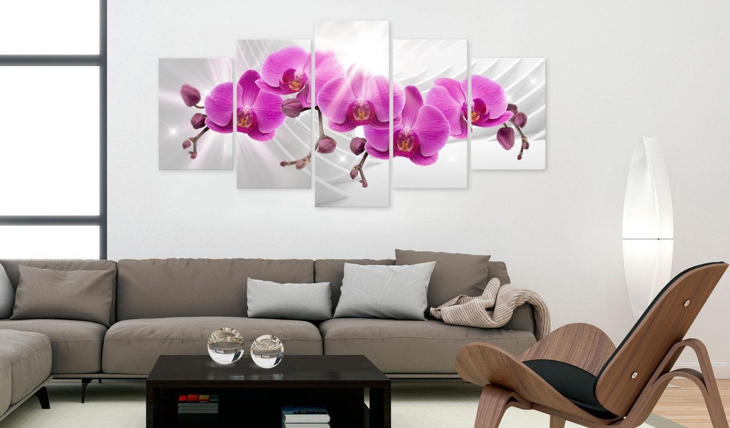 Canvas Print - Abstract Garden: Pink Orchids - www.trendingbestsellers.com