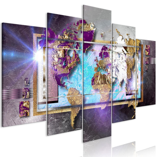 Canvas Print - Abstract Map (5 Parts) Wide - www.trendingbestsellers.com