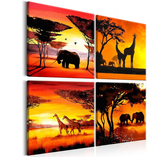 Canvas Print - African Animals (4 Parts) - www.trendingbestsellers.com