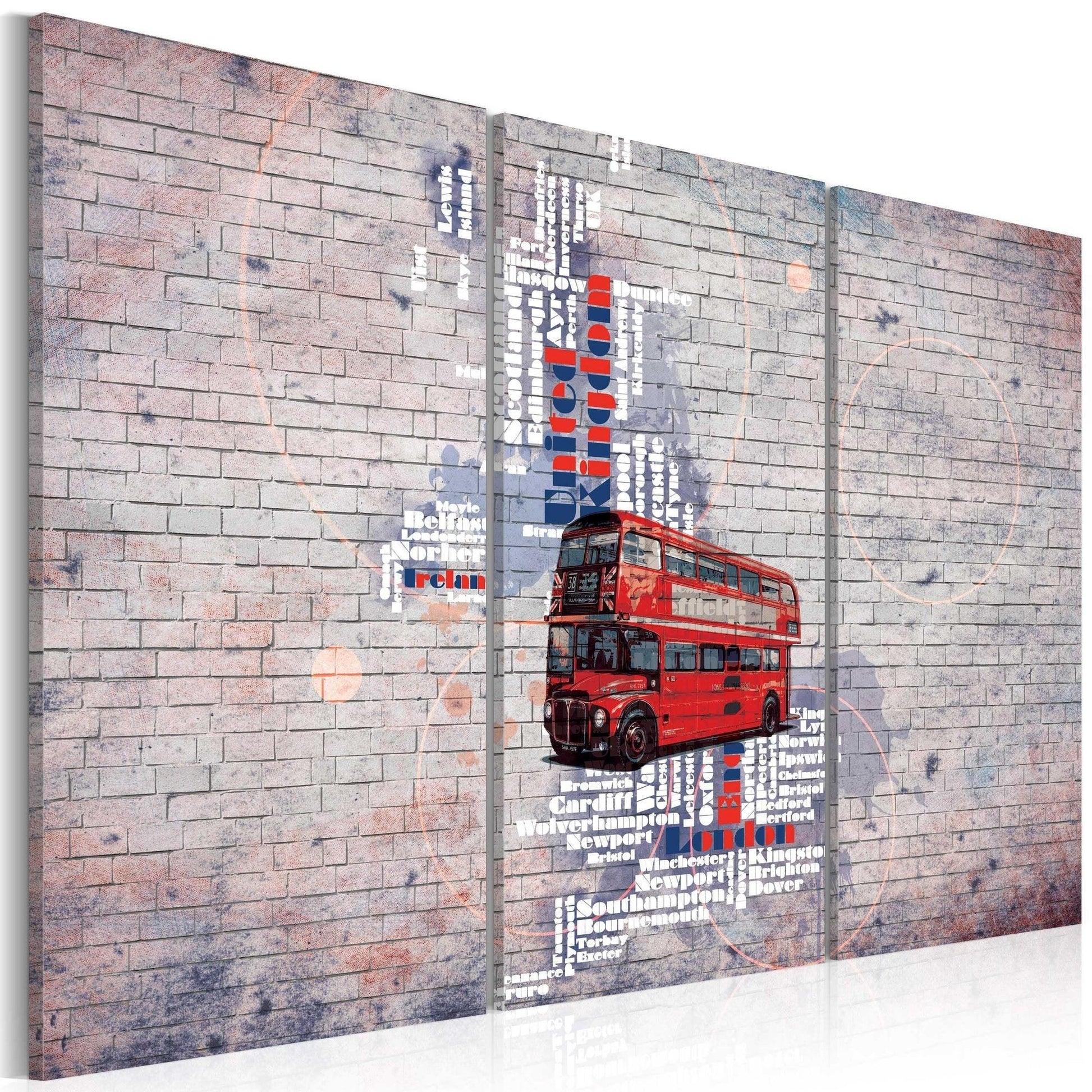 Canvas Print - Around the Great Britain by Routemaster - triptych - www.trendingbestsellers.com