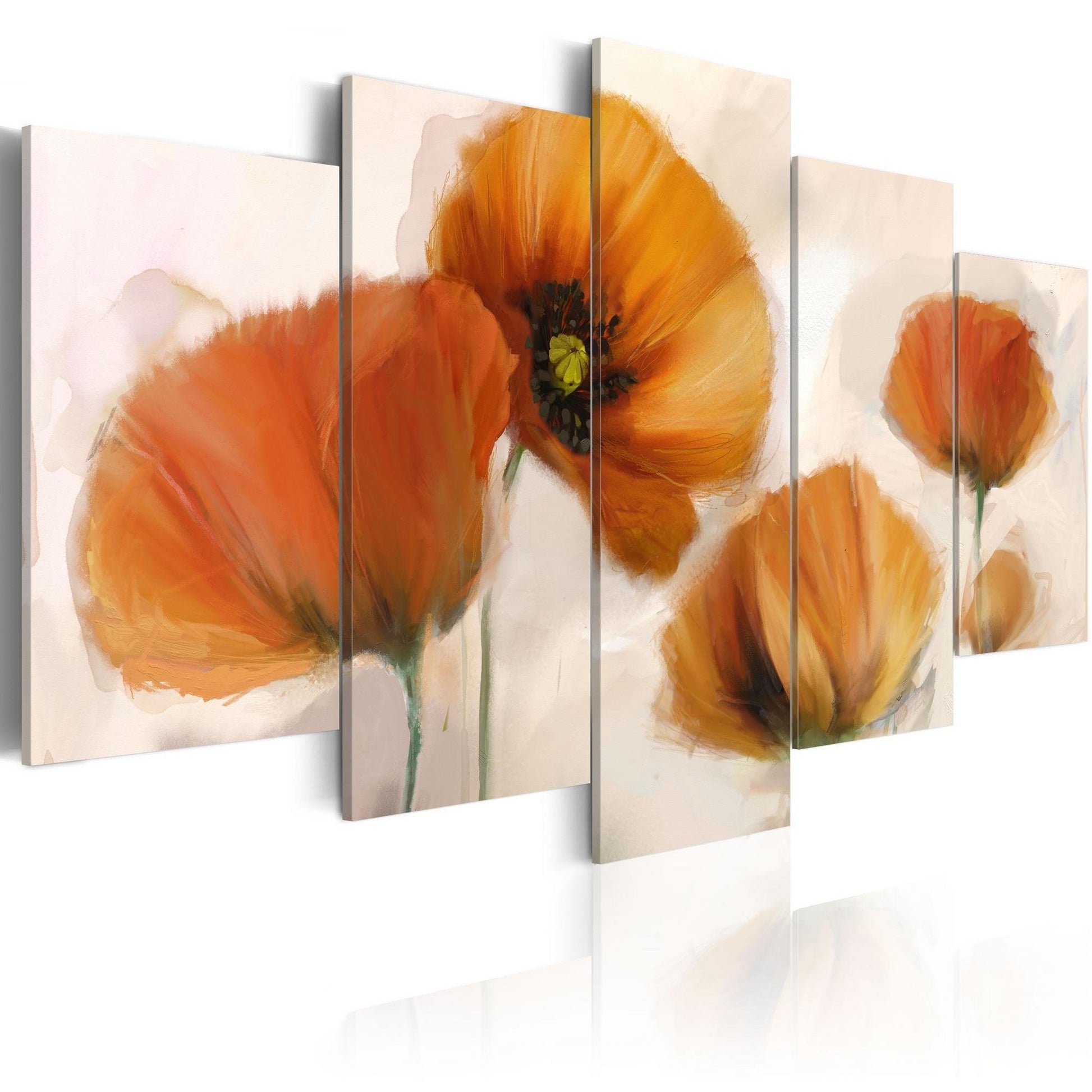 Canvas Print - Artistic poppies - 5 pieces - www.trendingbestsellers.com