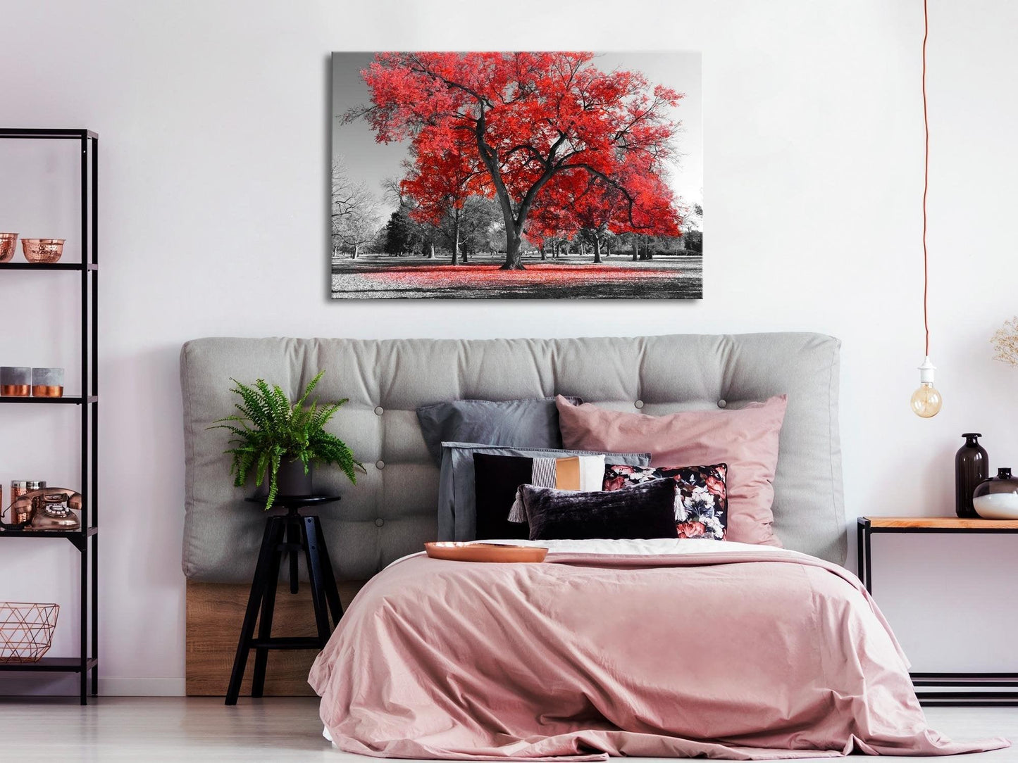 Canvas Print - Autumn in the Park (1 Part) Wide Red - www.trendingbestsellers.com