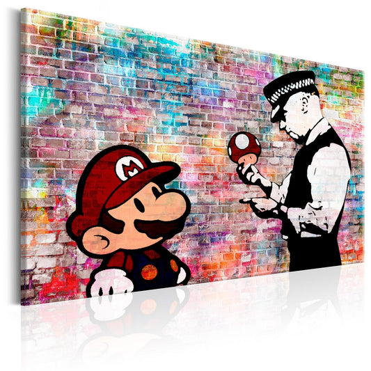 Canvas Print - Banksy: Colourful Brick - www.trendingbestsellers.com