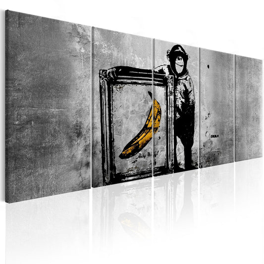 Canvas Print - Banksy: Monkey with Frame - www.trendingbestsellers.com