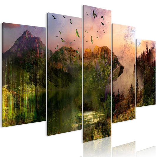Canvas Print - Bear in the Mountain (5 Parts) Wide - www.trendingbestsellers.com