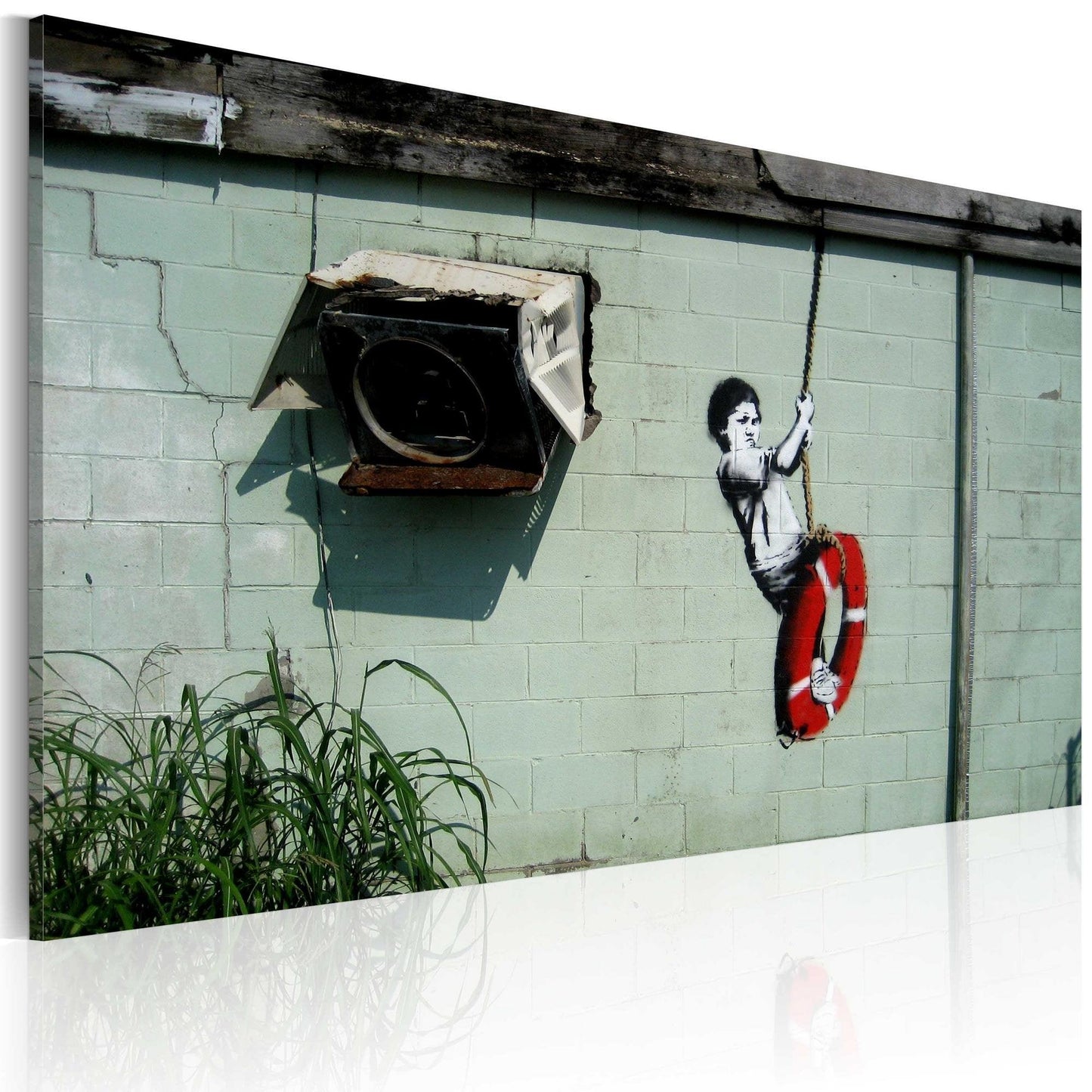 Canvas Print - Boy on a swing (Banksy) - www.trendingbestsellers.com