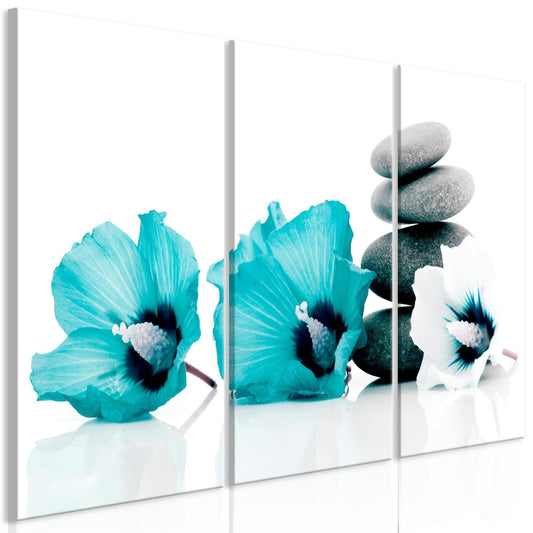 Canvas Print - Calm Mallow (3 Parts) Turquoise - www.trendingbestsellers.com