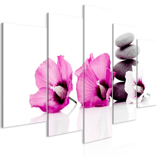 Canvas Print - Calm Mallow (5 Parts) Wide Pink - www.trendingbestsellers.com