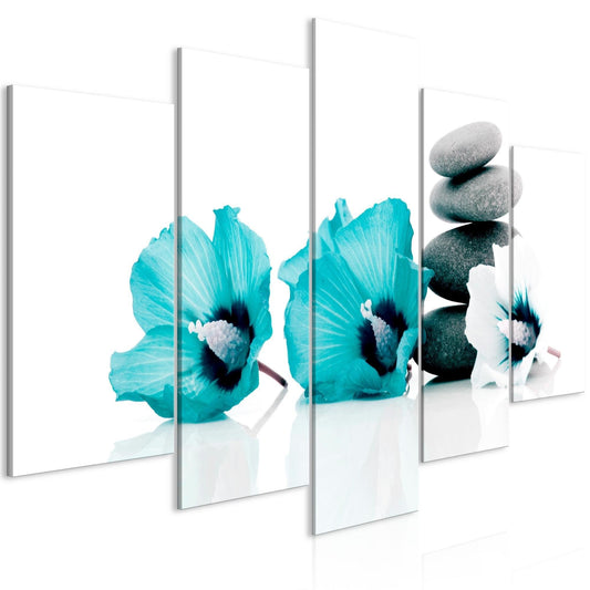 Canvas Print - Calm Mallow (5 Parts) Wide Turquoise - www.trendingbestsellers.com