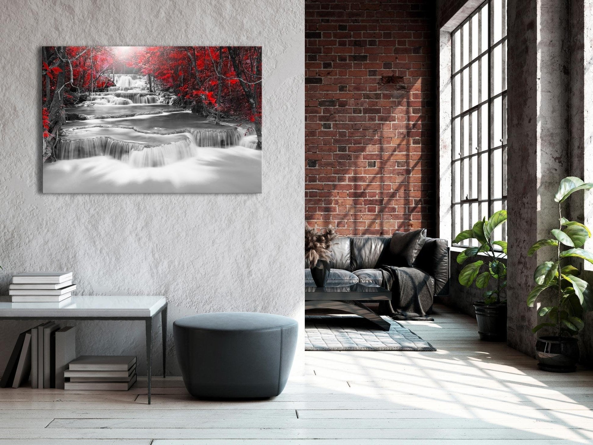 Canvas Print - Cascade of Thoughts (1 Part) Wide Red - www.trendingbestsellers.com