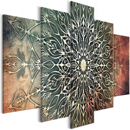 Canvas Print - Center (5 Parts) Wide Green - www.trendingbestsellers.com