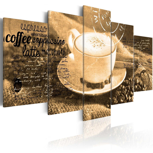 Canvas Print - Coffe, Espresso, Cappuccino, Latte machiato ... - sepia - www.trendingbestsellers.com