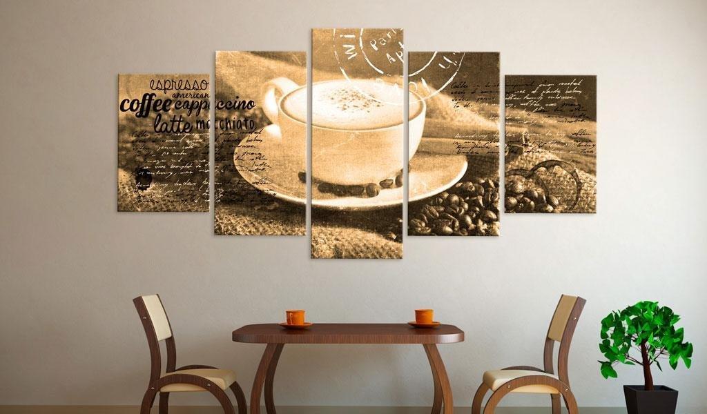 Canvas Print - Coffe, Espresso, Cappuccino, Latte machiato ... - sepia - www.trendingbestsellers.com