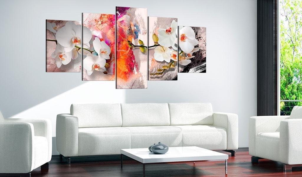 Canvas Print - Colorful background and orchids - www.trendingbestsellers.com