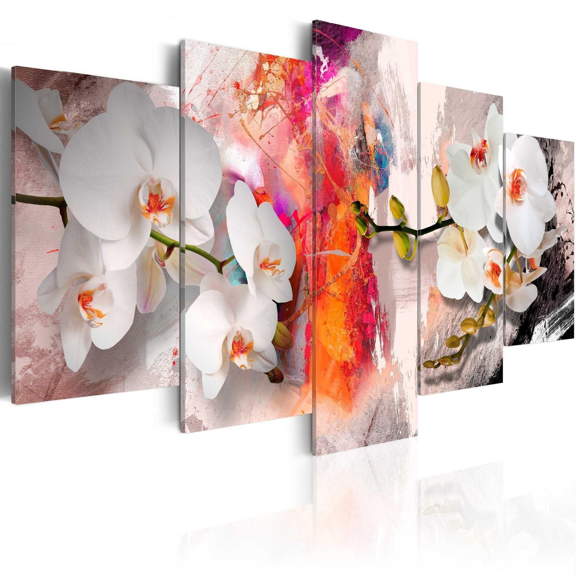 Canvas Print - Colorful background and orchids - www.trendingbestsellers.com