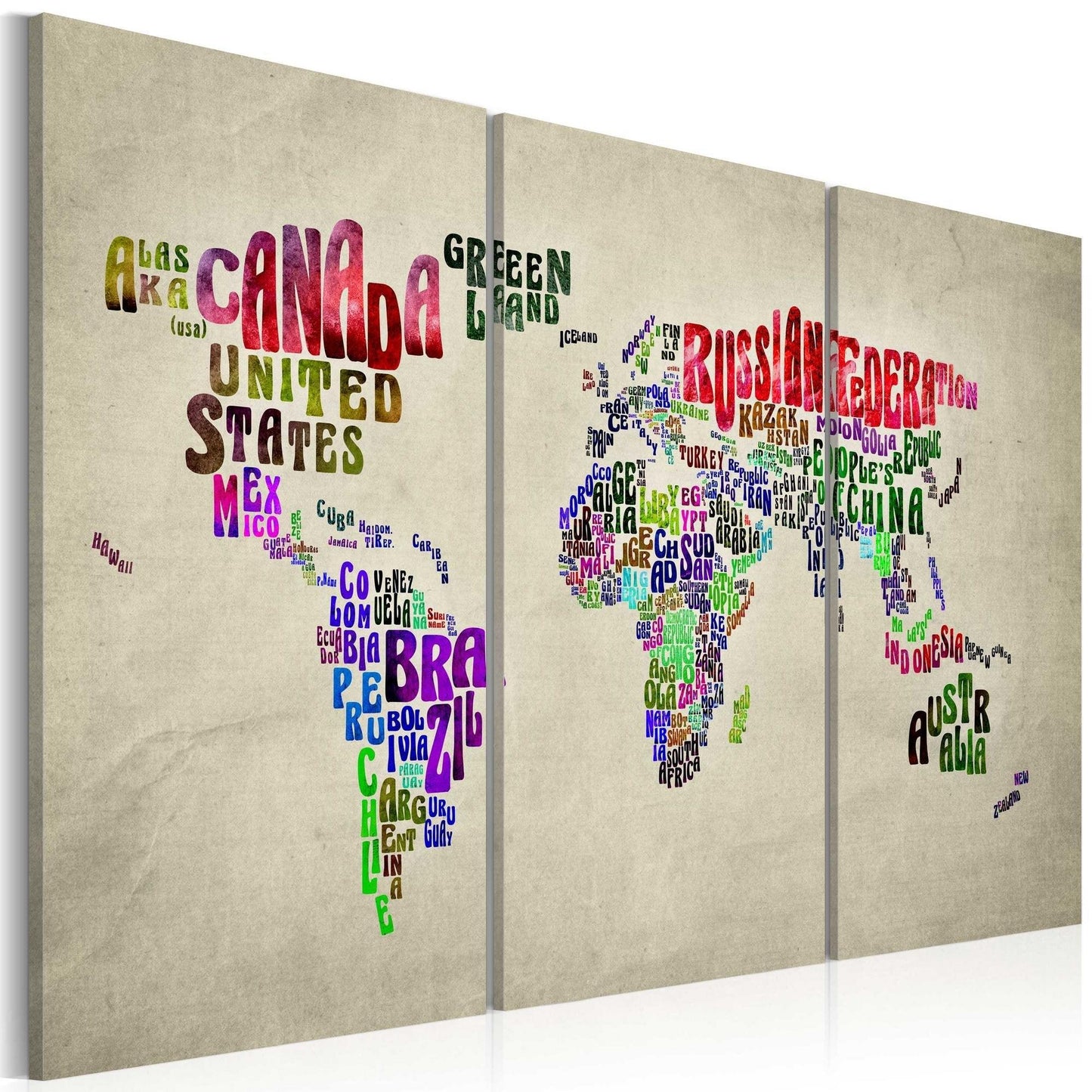 Canvas Print - Colorful countries - triptych - www.trendingbestsellers.com