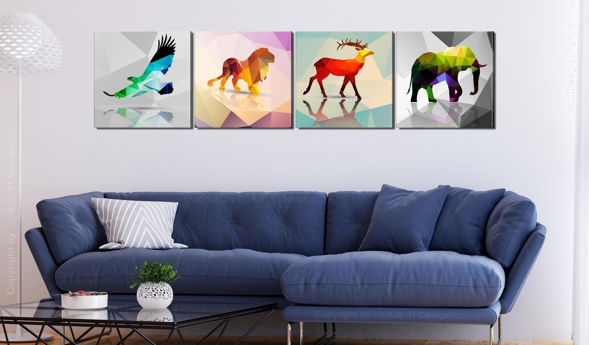 Canvas Print - Colourful Animals (4 Parts) - www.trendingbestsellers.com