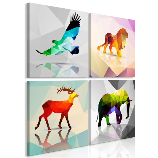 Canvas Print - Colourful Animals (4 Parts) - www.trendingbestsellers.com