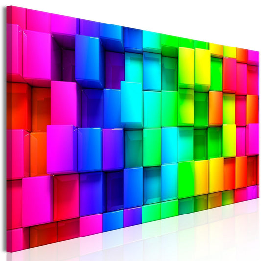 Canvas Print - Colourful Cubes (1 Part) Narrow - www.trendingbestsellers.com
