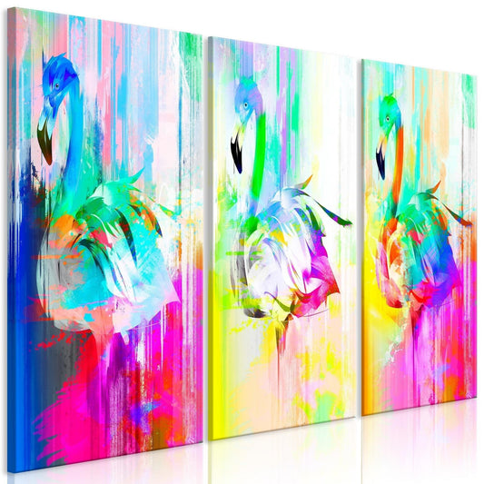 Canvas Print - Colourful Flamingos (3 Parts) - www.trendingbestsellers.com
