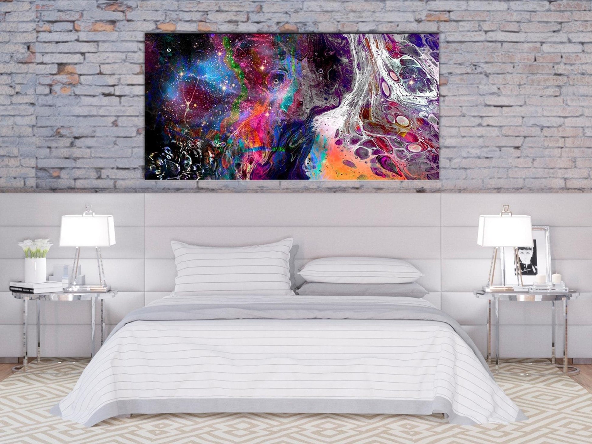 Canvas Print - Colourful Galaxy (1 Part) Wide - www.trendingbestsellers.com