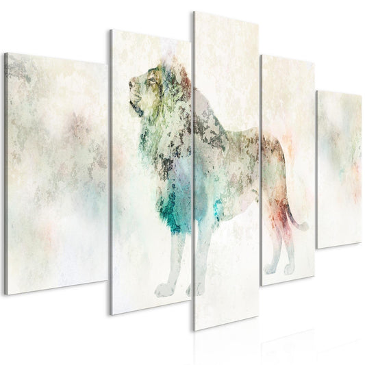 Canvas Print - Colourful King (5 Parts) Wide - www.trendingbestsellers.com