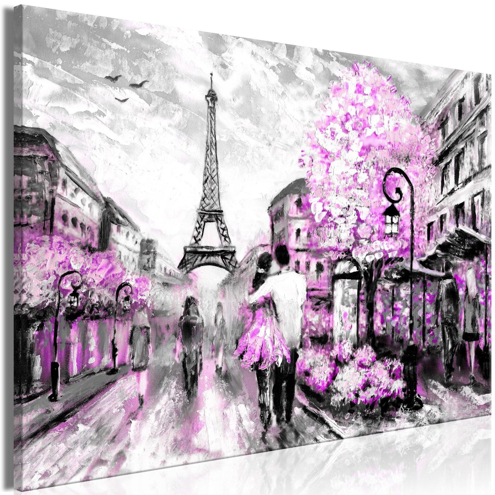 Canvas Print - Colourful Rendez-Vous (1 Part) Wide Pink - www.trendingbestsellers.com