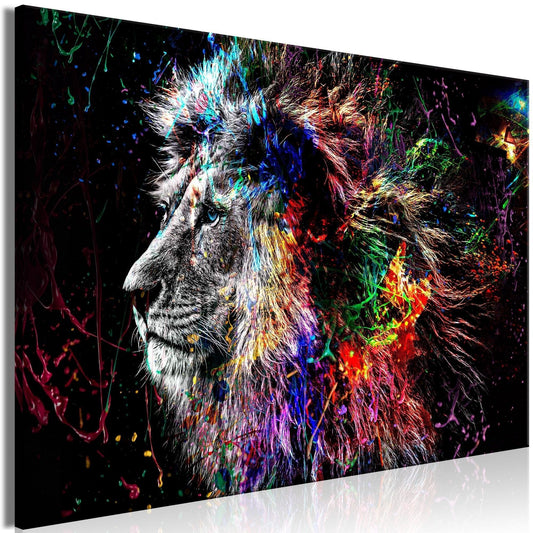 Canvas Print - Crazy Lion (1 Part) Wide - www.trendingbestsellers.com