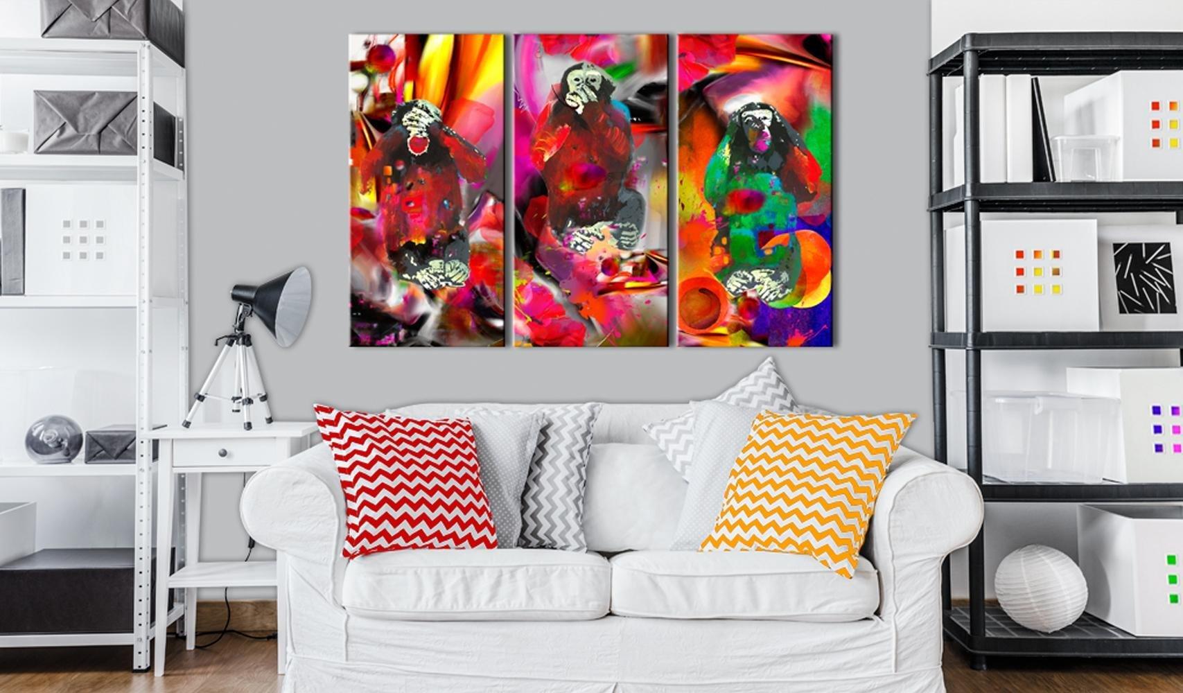 Canvas Print - Crazy Monkeys - triptych - www.trendingbestsellers.com