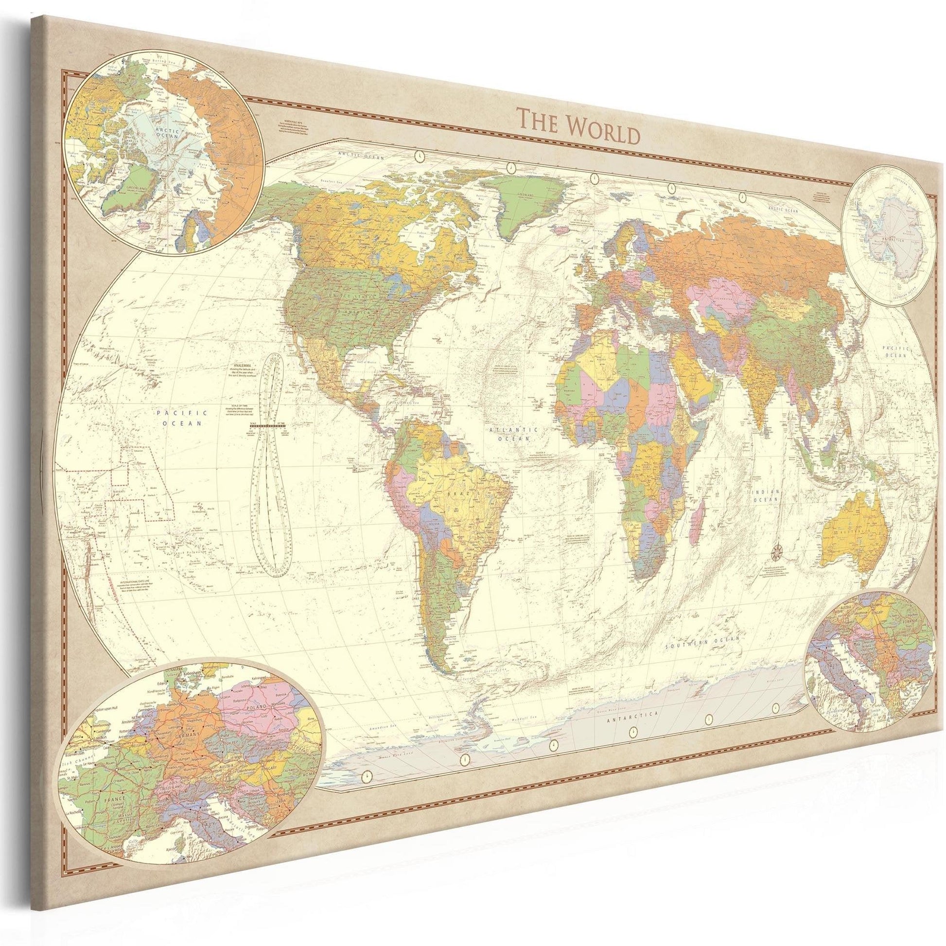 Canvas Print - Cream World Map - www.trendingbestsellers.com