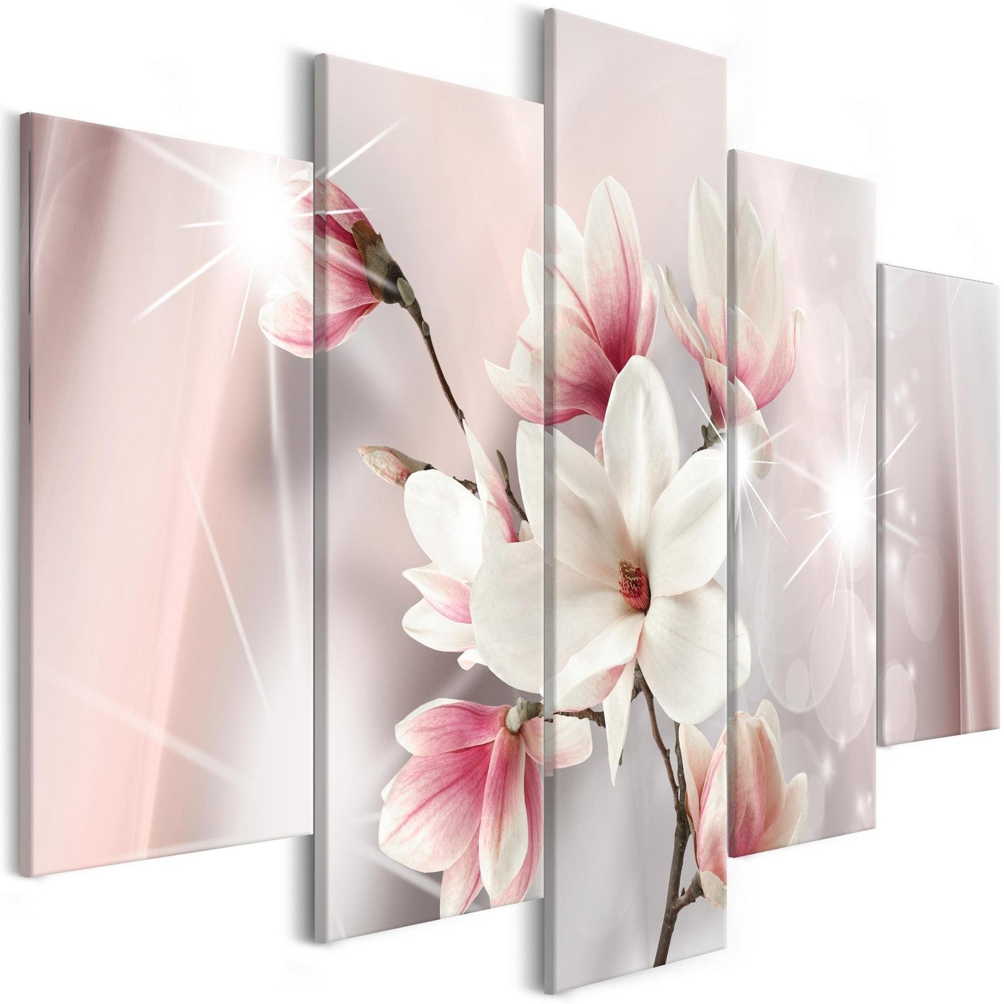 Canvas Print - Dazzling Magnolias (5 Parts) Wide - www.trendingbestsellers.com