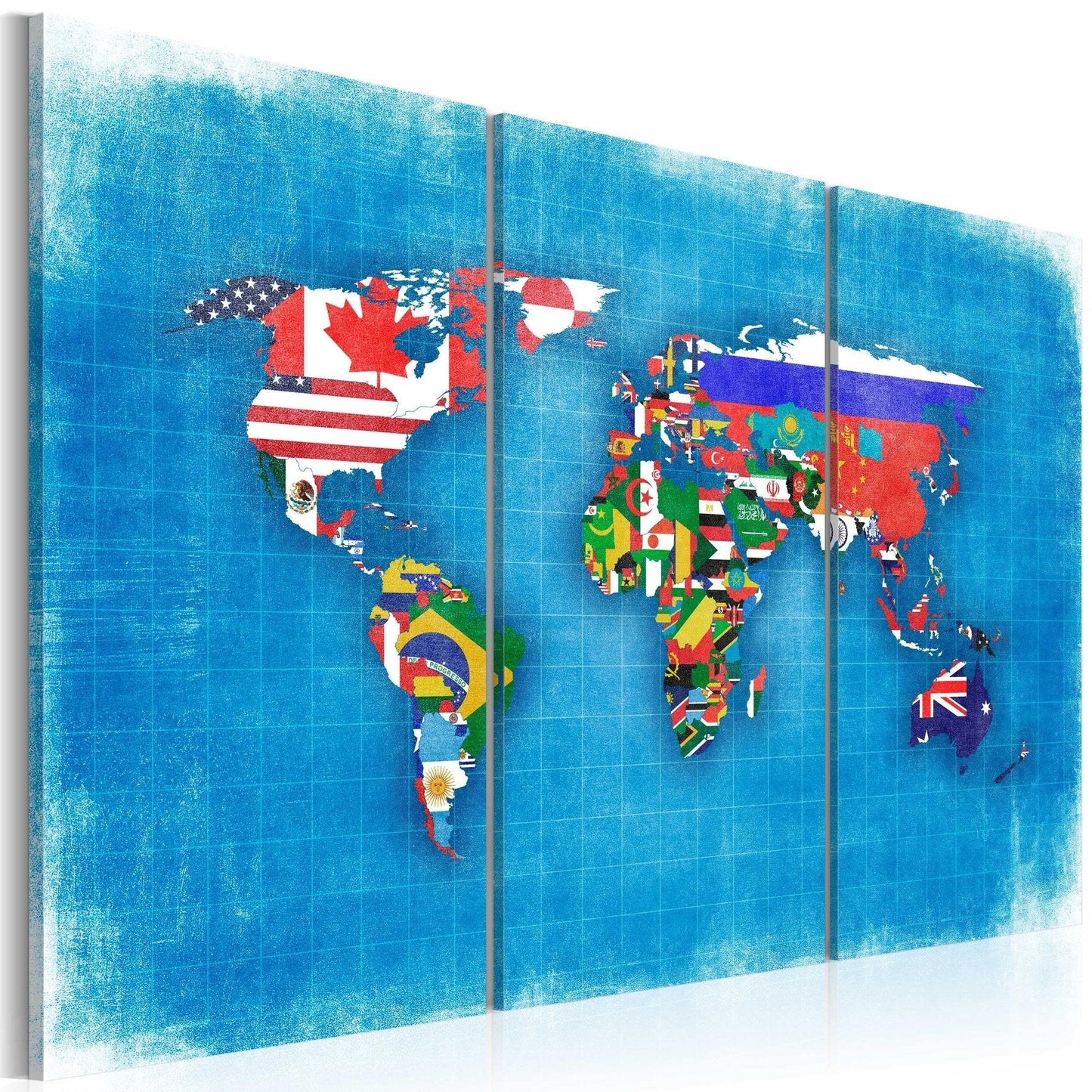 Canvas Print - Flags of the World - triptych - www.trendingbestsellers.com