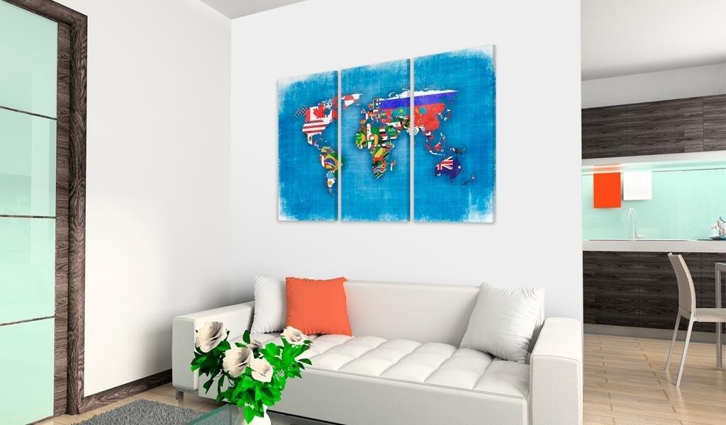 Canvas Print - Flags of the World - triptych - www.trendingbestsellers.com