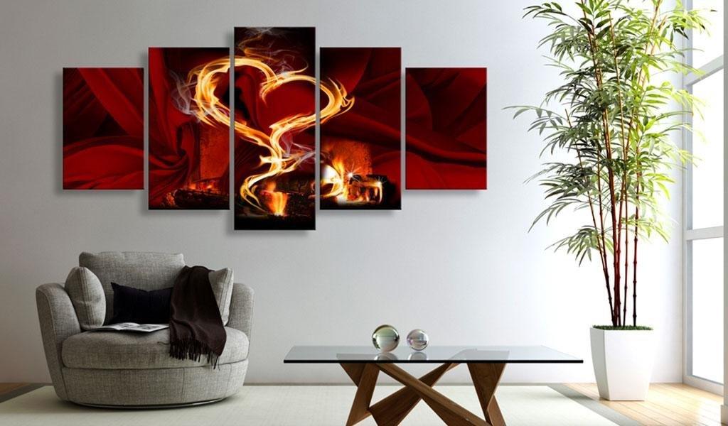 Canvas Print - Flames of love: heart - www.trendingbestsellers.com