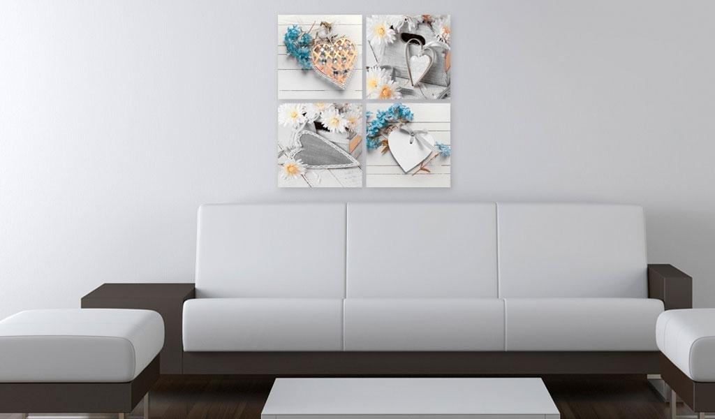 Canvas Print - Flowers and hearts - www.trendingbestsellers.com
