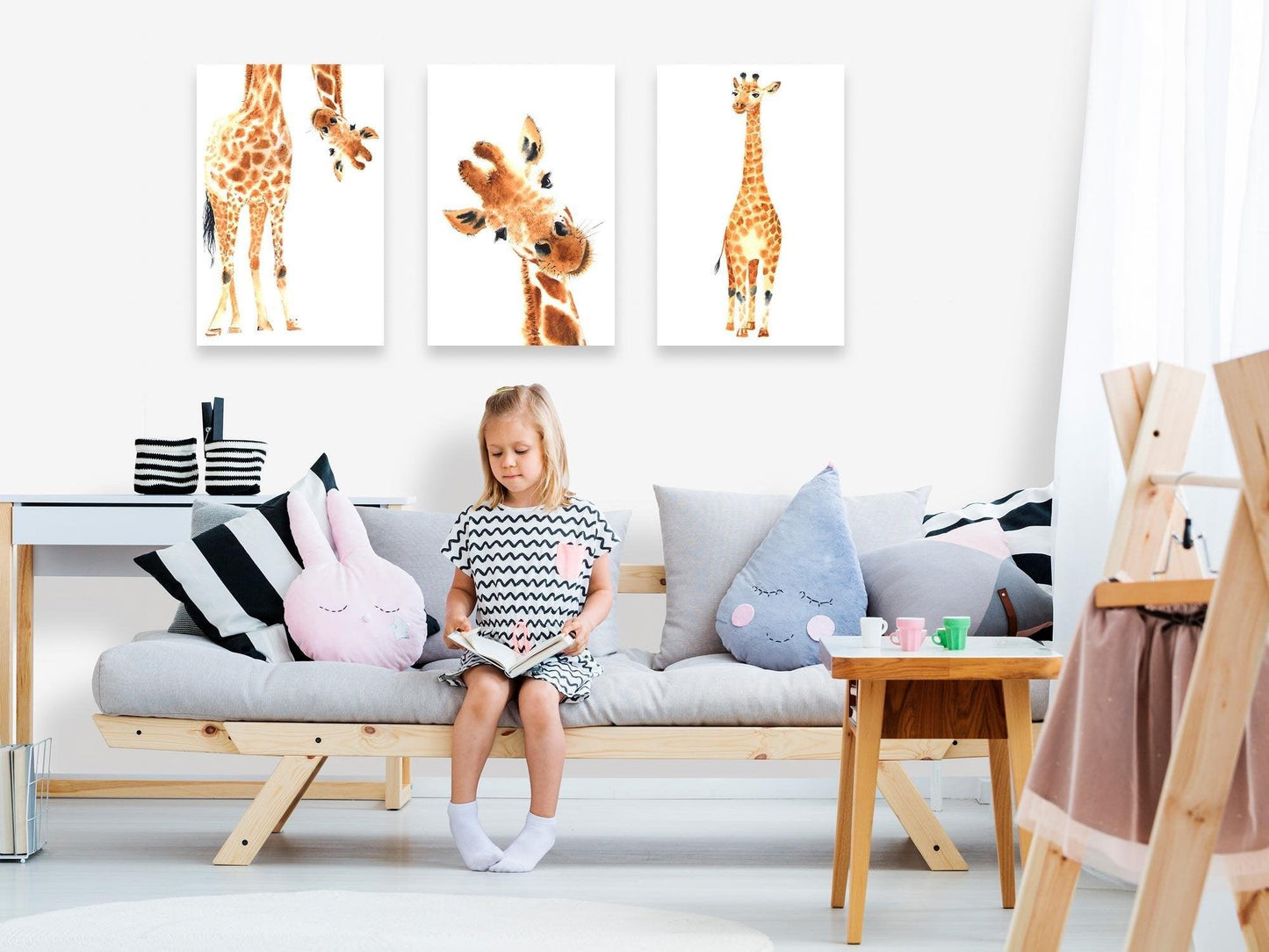 Canvas Print - Funny Giraffes (3 Parts) - www.trendingbestsellers.com